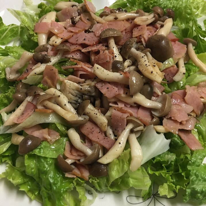 栄養豊富なしめじとベーコンがけ レタスのサラダ レシピ 作り方 By いゆなママ 楽天レシピ 栄養豊富なしめじとベーコンがけ レタスのサラダ レシピ 作り方 By いゆなママ 楽天レシピ